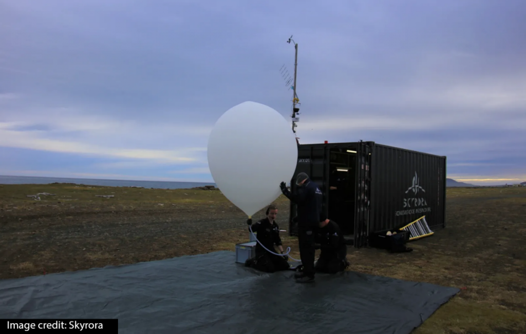 Weather Balloon Preparing for Launch