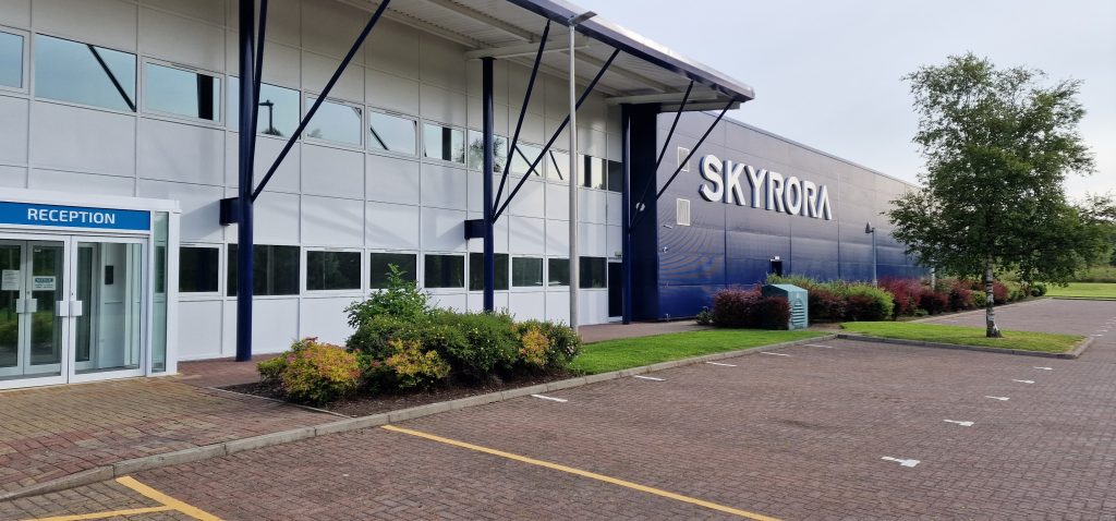 External view of Skyrora's Cumbernauld facility External of Skyrora's Cumbernauld building