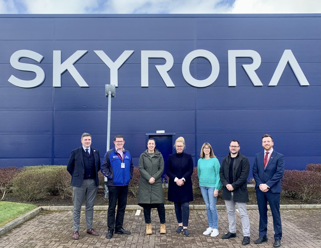 Skyrora staff with CAA representatives outside Skyrora's engineering facilities.