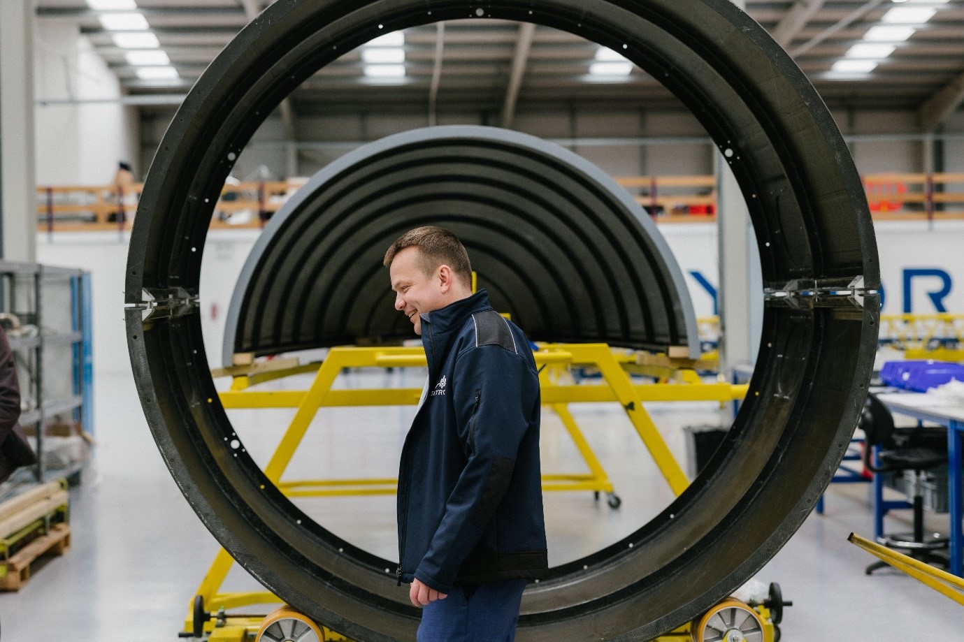 Skyrora CEO Skyrora CEO smiling in Skyrora engineering facilities.