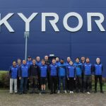 Skyrora team outside rocket facility in Scotland