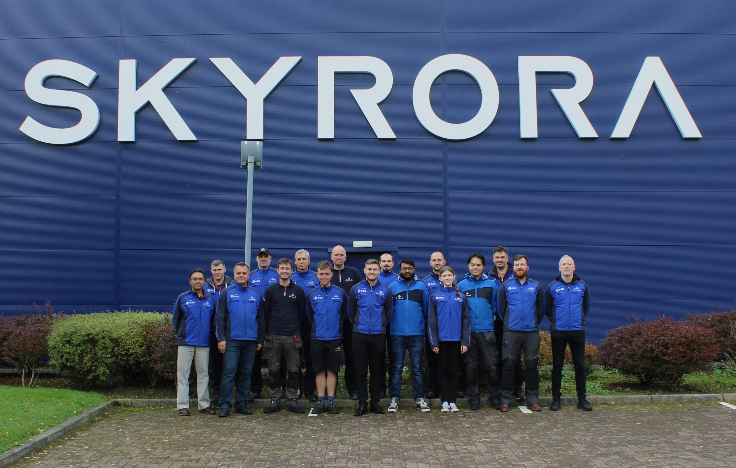 Team Outside 3 Skyrora team outside rocket facility in Scotland